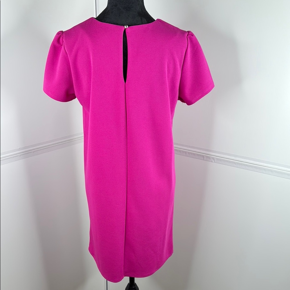 She + Sky Hot Pink Short Sleeve Shift Dress - Picture 2 of 7